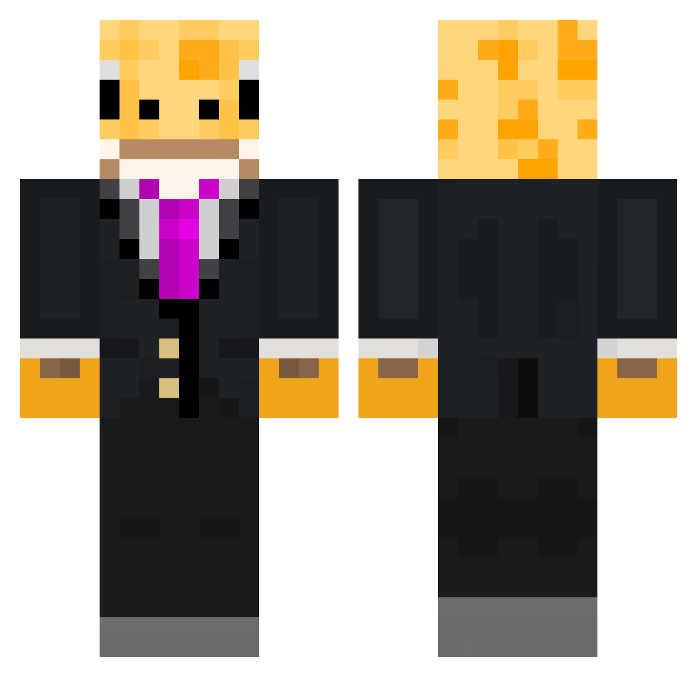 JMooLu Minecraft skin, front and back view