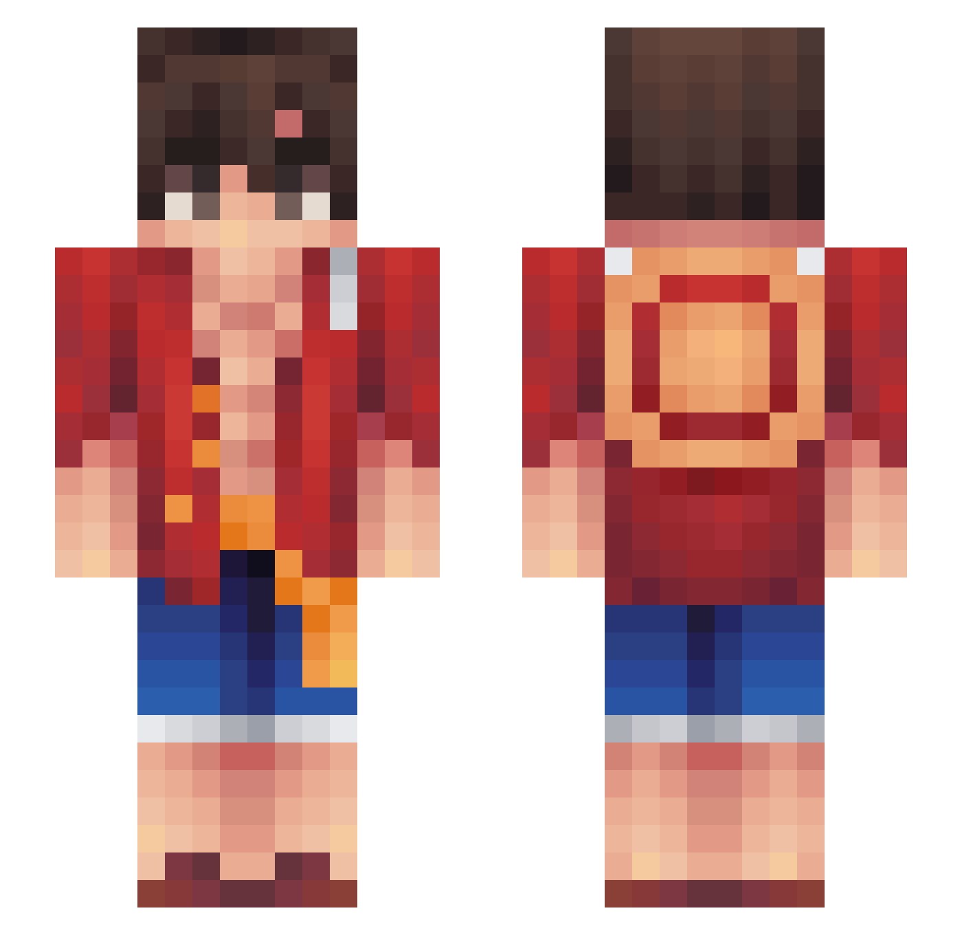 PergeRain Minecraft skin, front and back view