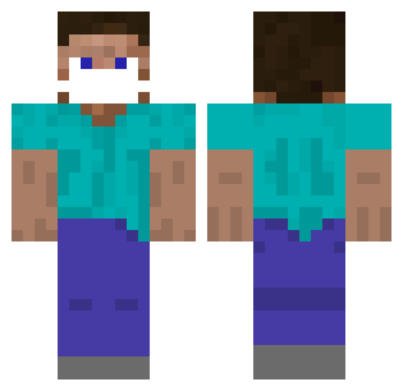 rtzroy Minecraft skin, front and back view