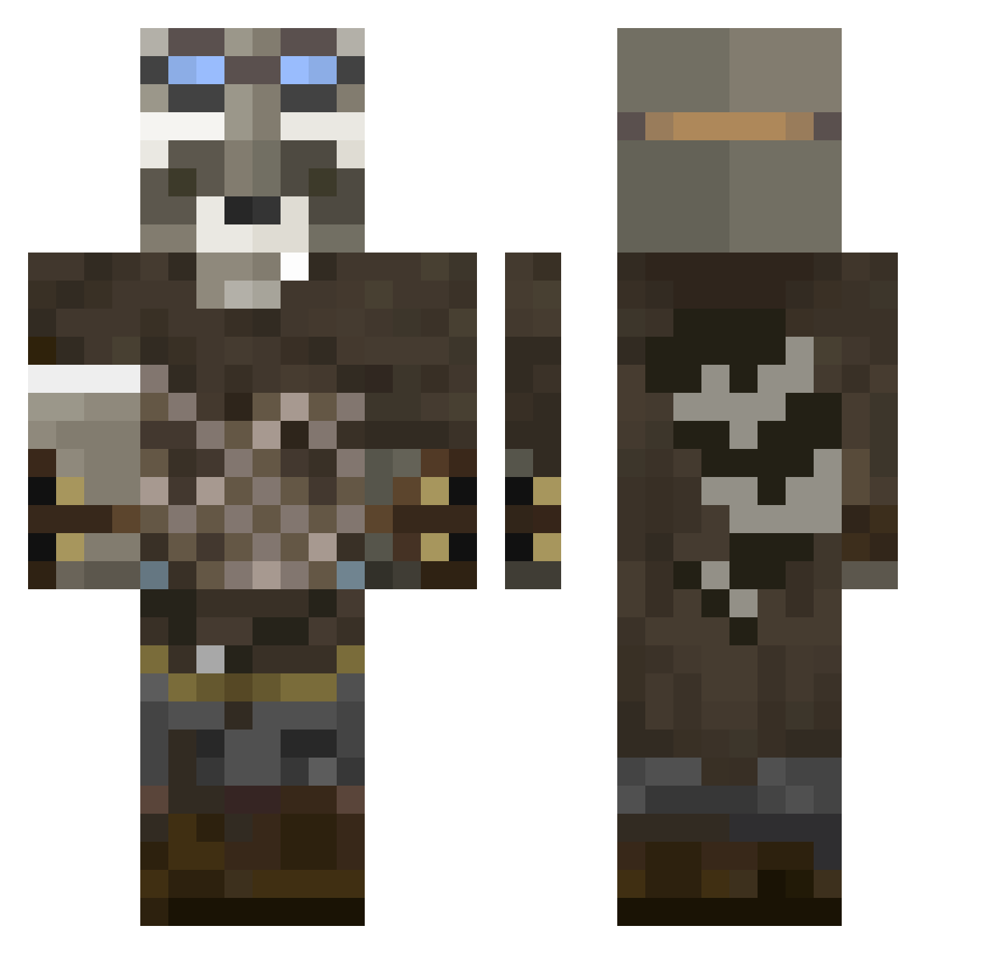Rakkonnor Minecraft skin, front and back view