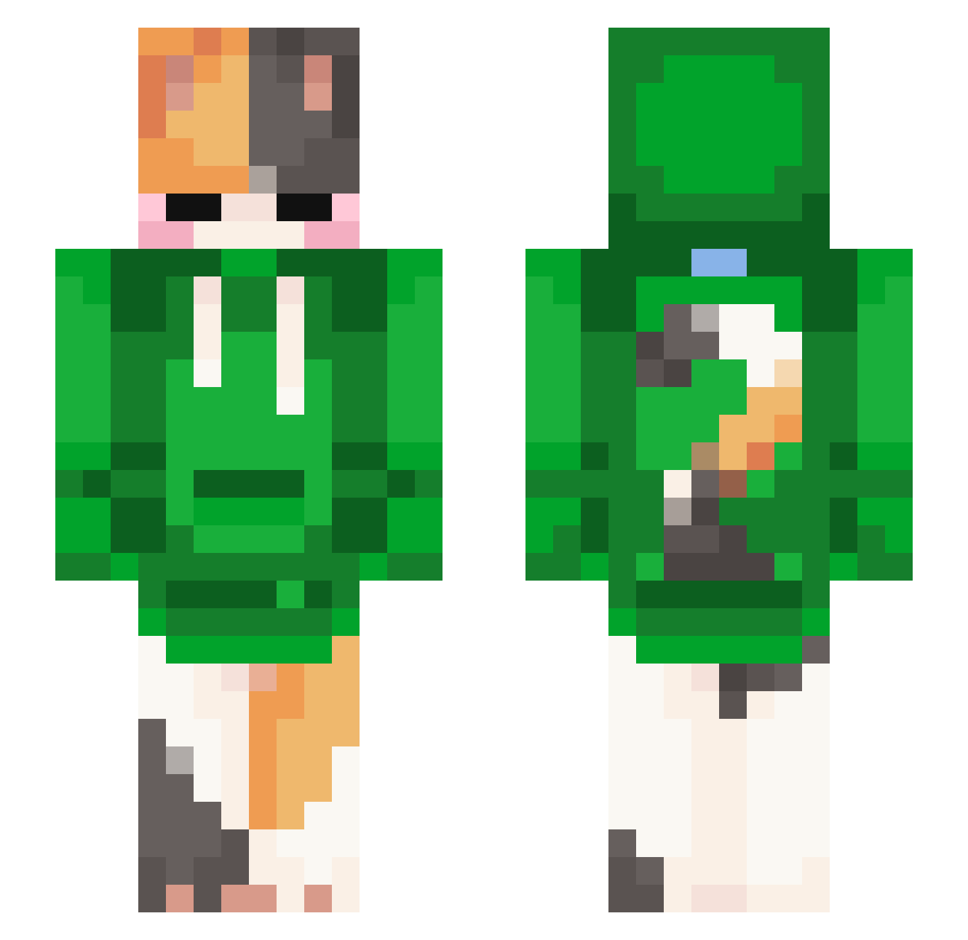ConOwen Minecraft skin, front and back view