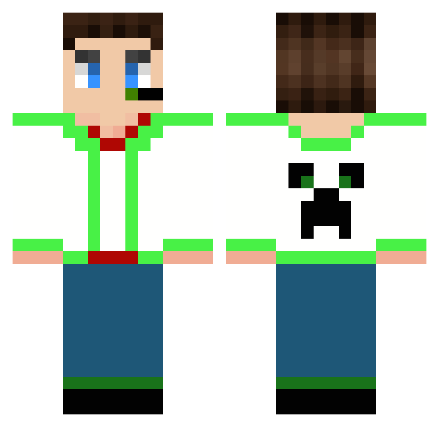 SD12 Minecraft skin, front and back view