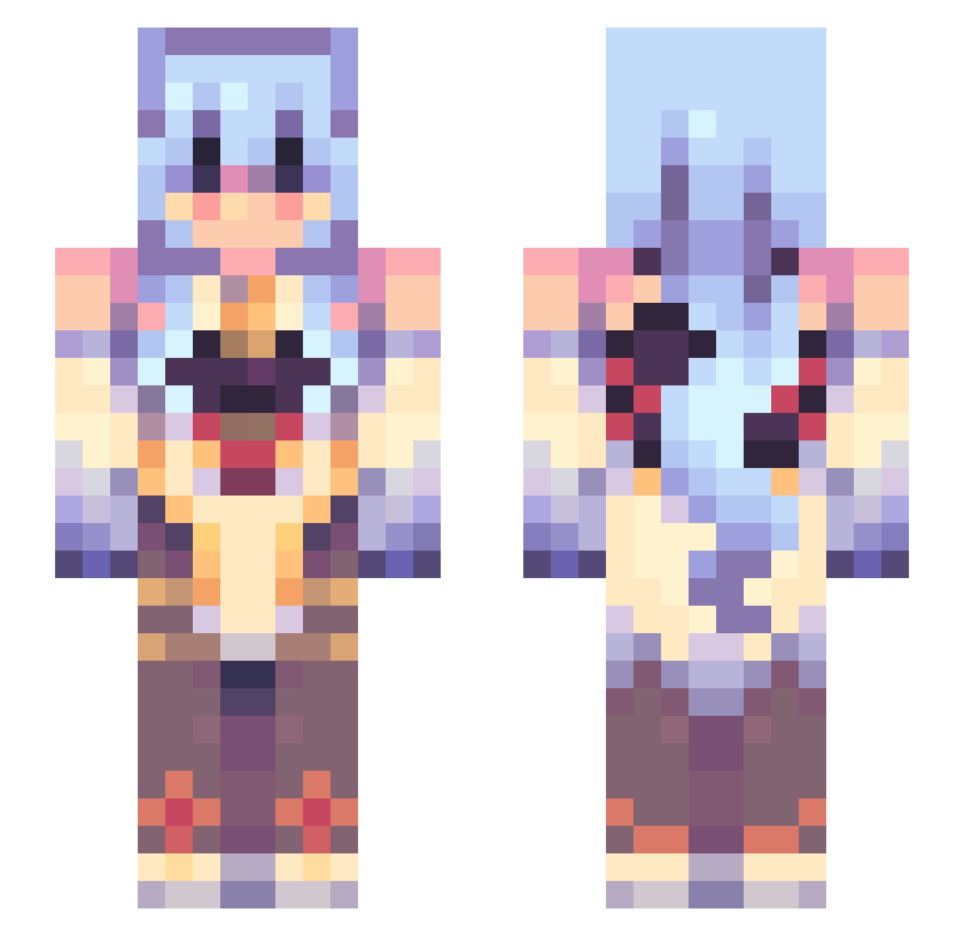 Liukasxd Minecraft skin, front and back view