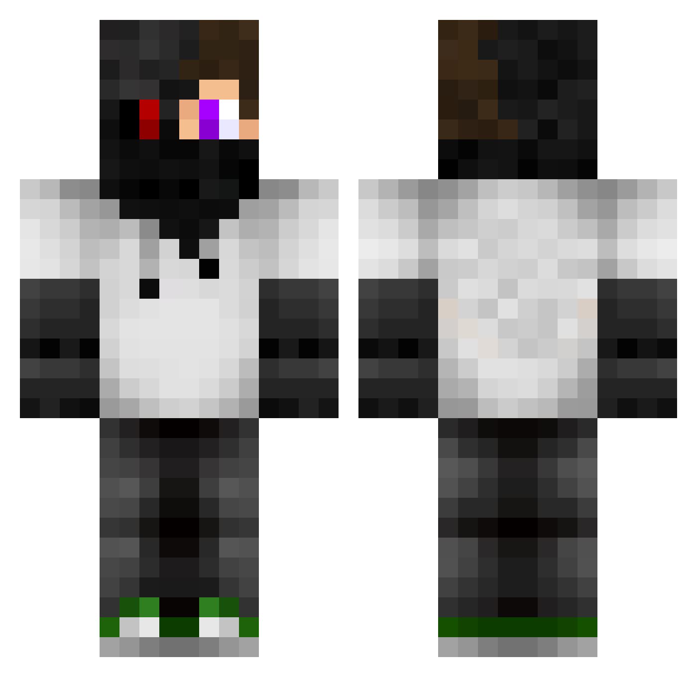 trvpfawaz Minecraft skin, front and back view
