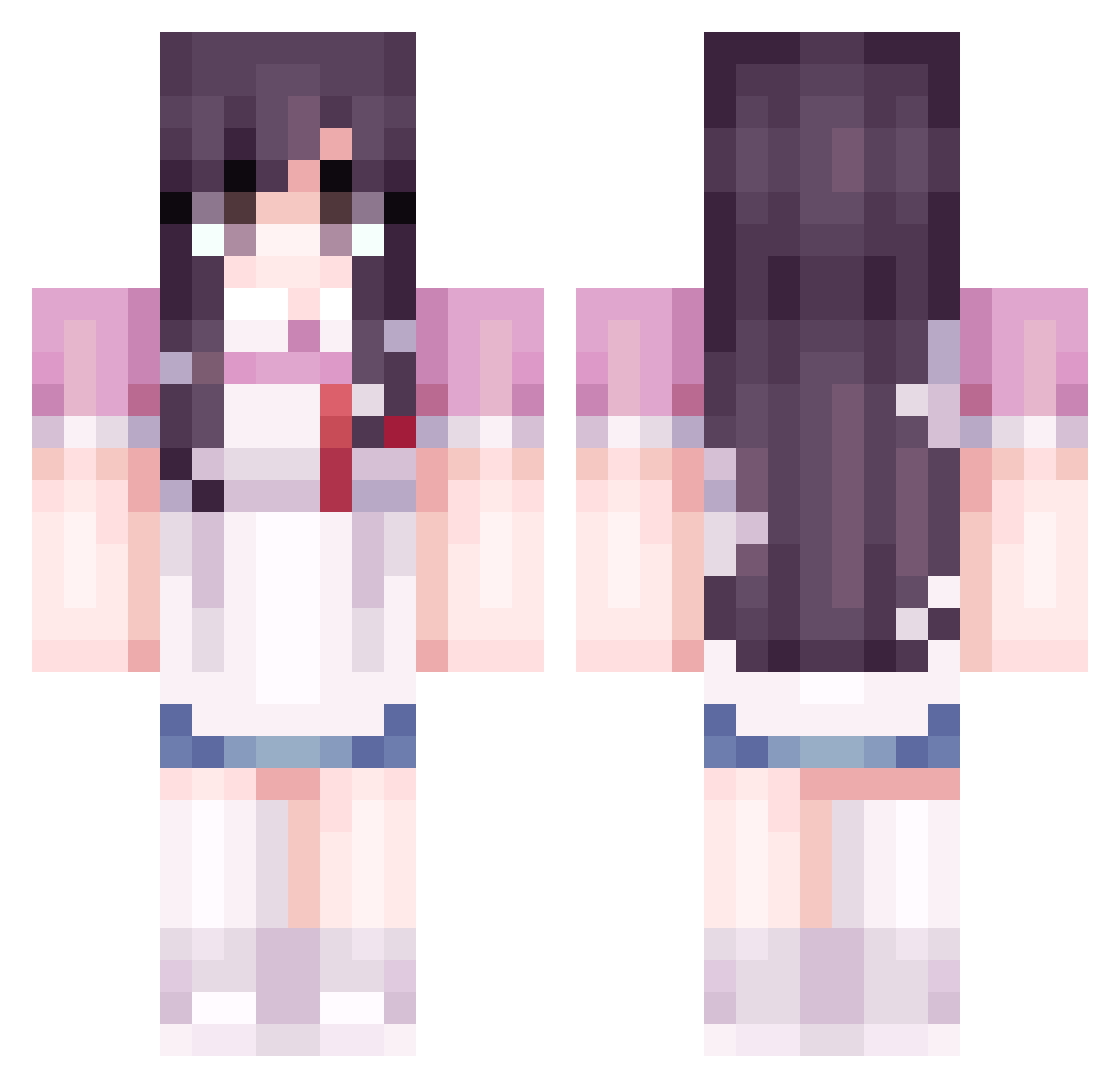 zplayzz Minecraft skin, front and back view