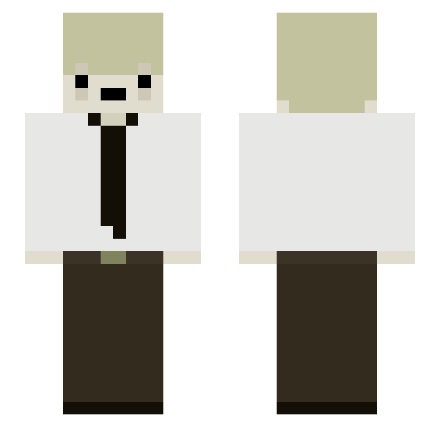 thedecorator Minecraft skin, front and back view