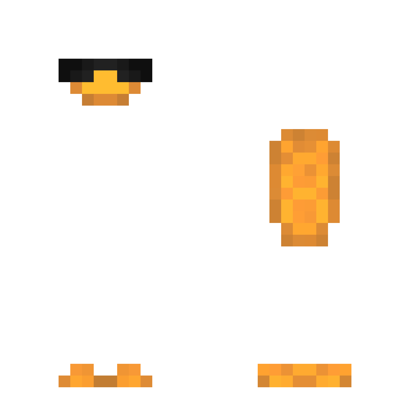 YueHook Minecraft skin, front and back view
