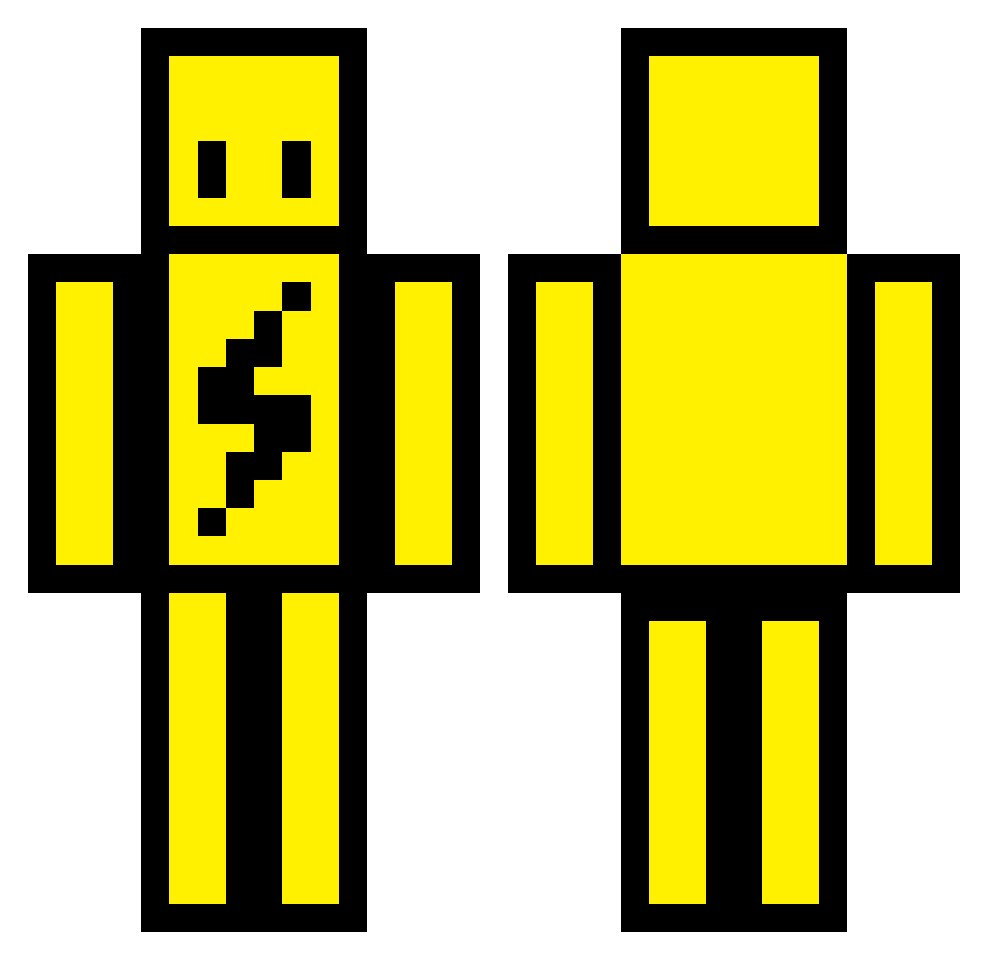 CHsun Minecraft skin, front and back view