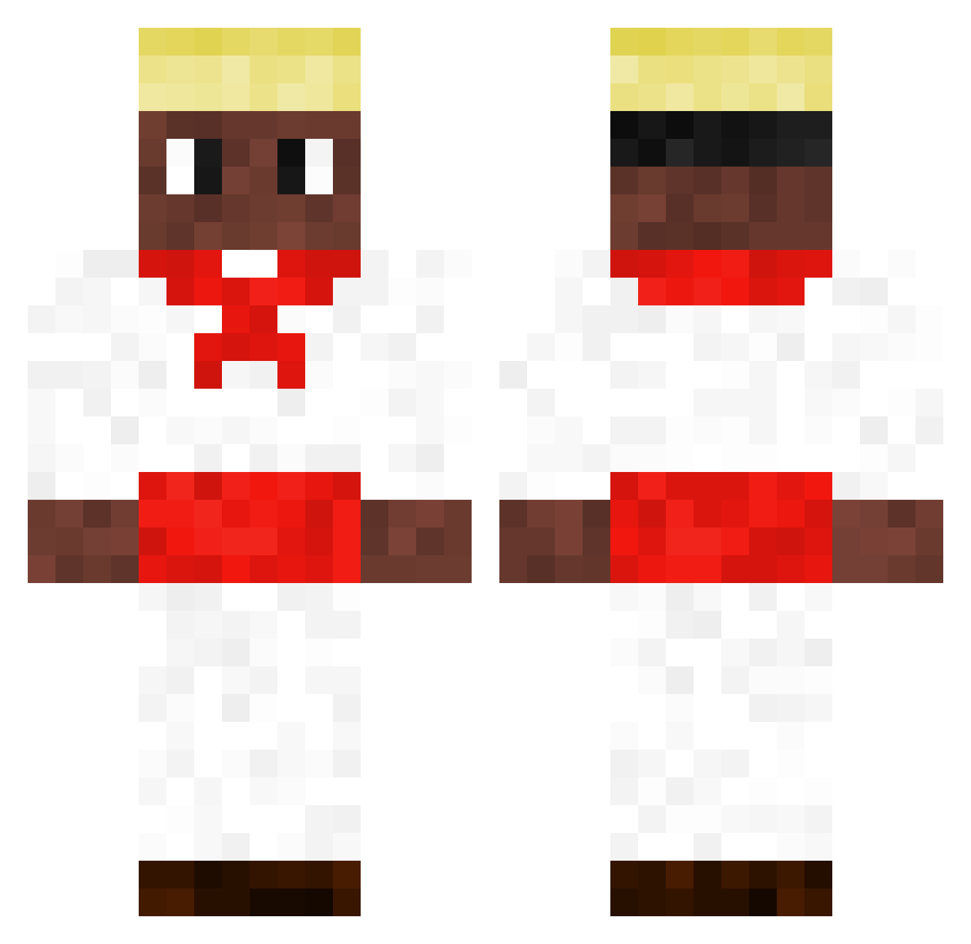 jibdamonte Minecraft skin, front and back view