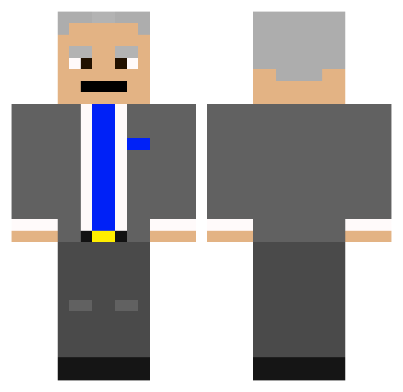 HerobrineMan123 Minecraft skin, front and back view