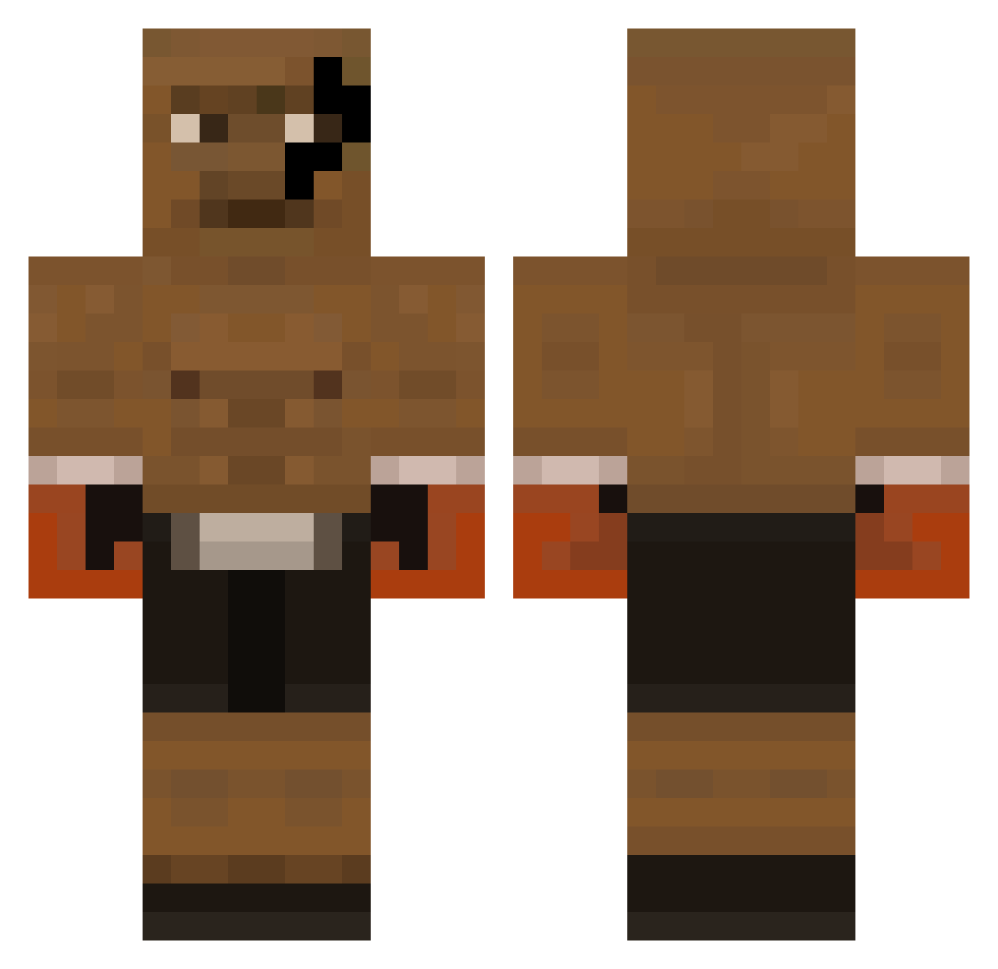 SwagTrollFace Minecraft skin, front and back view