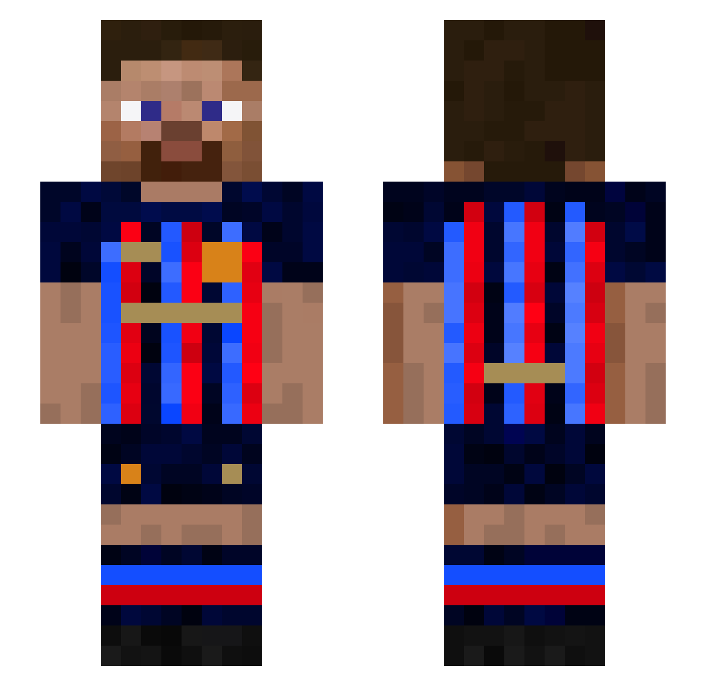 axocry Minecraft skin, front and back view