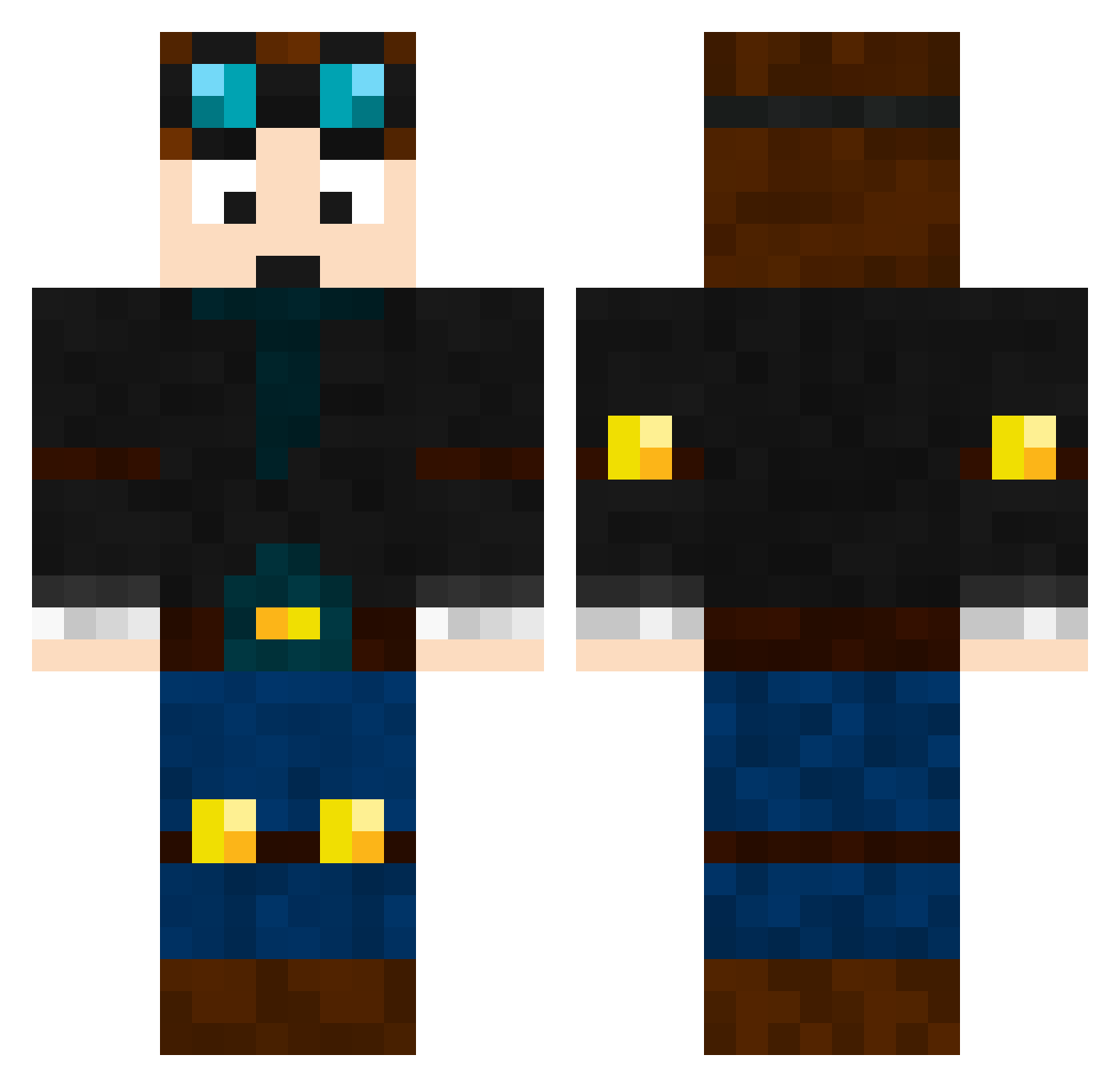 Herobean112 Minecraft skin, front and back view