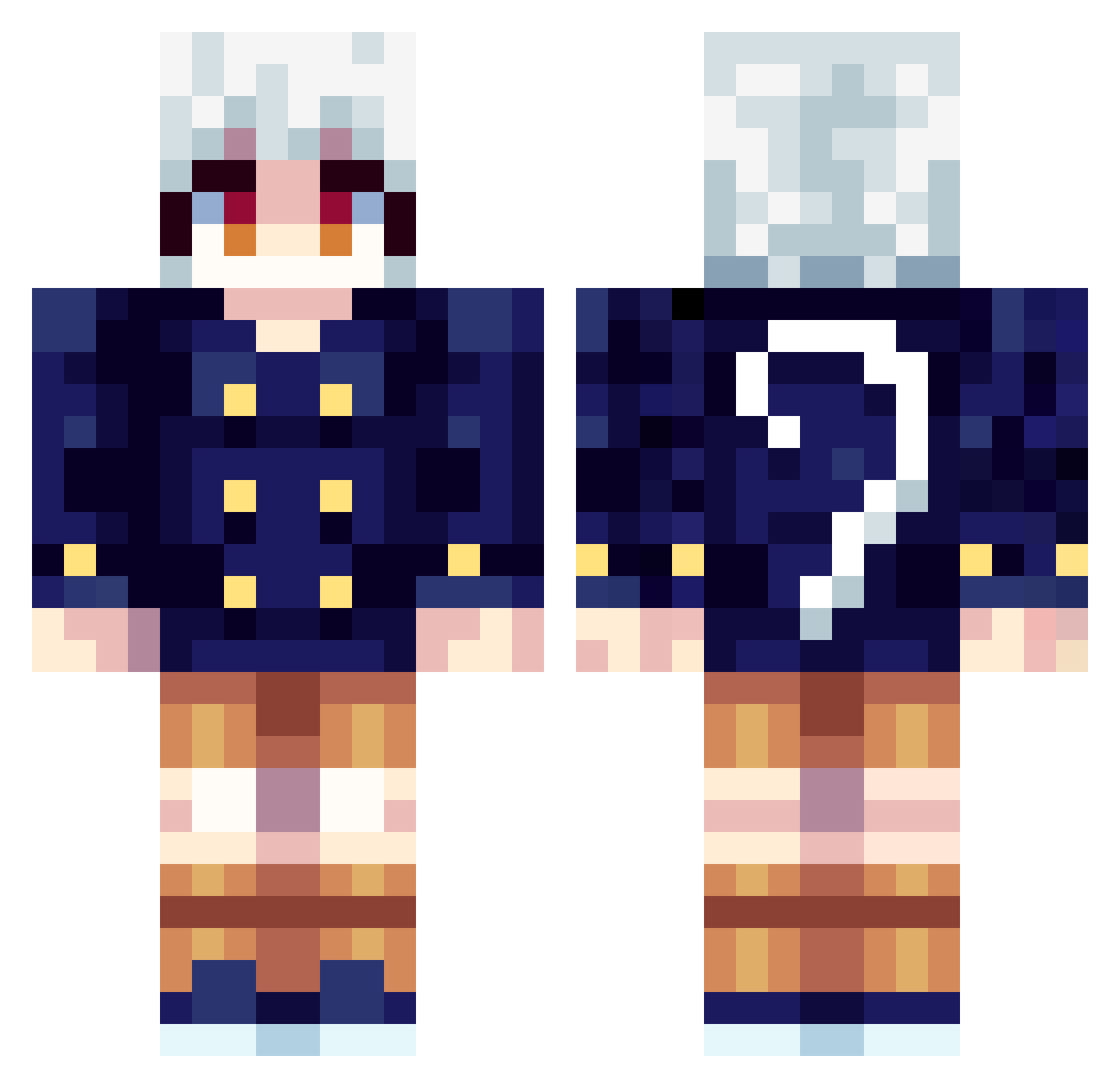 YataRyoma Minecraft skin, front and back view