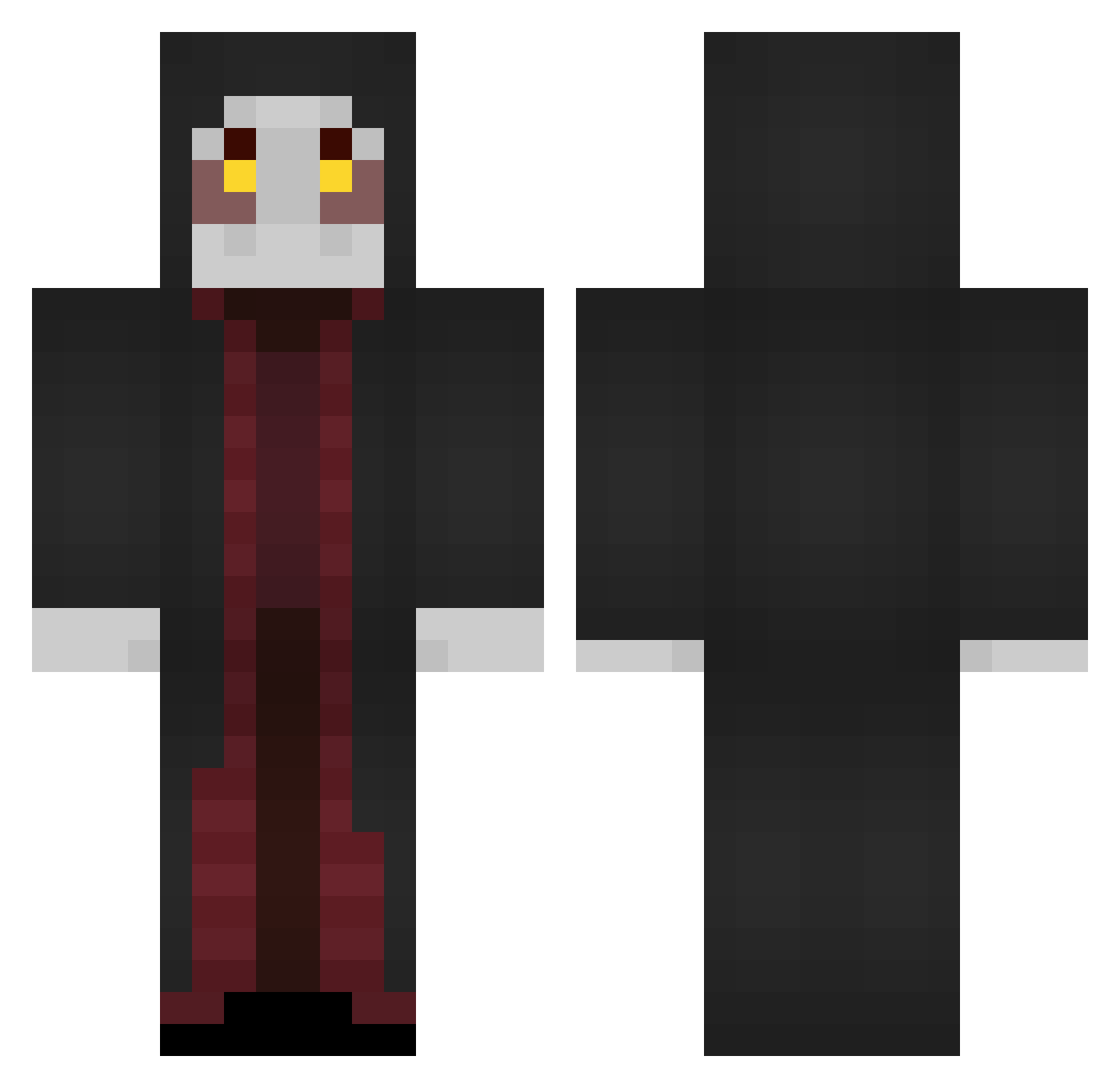 mullercraft Minecraft skin, front and back view