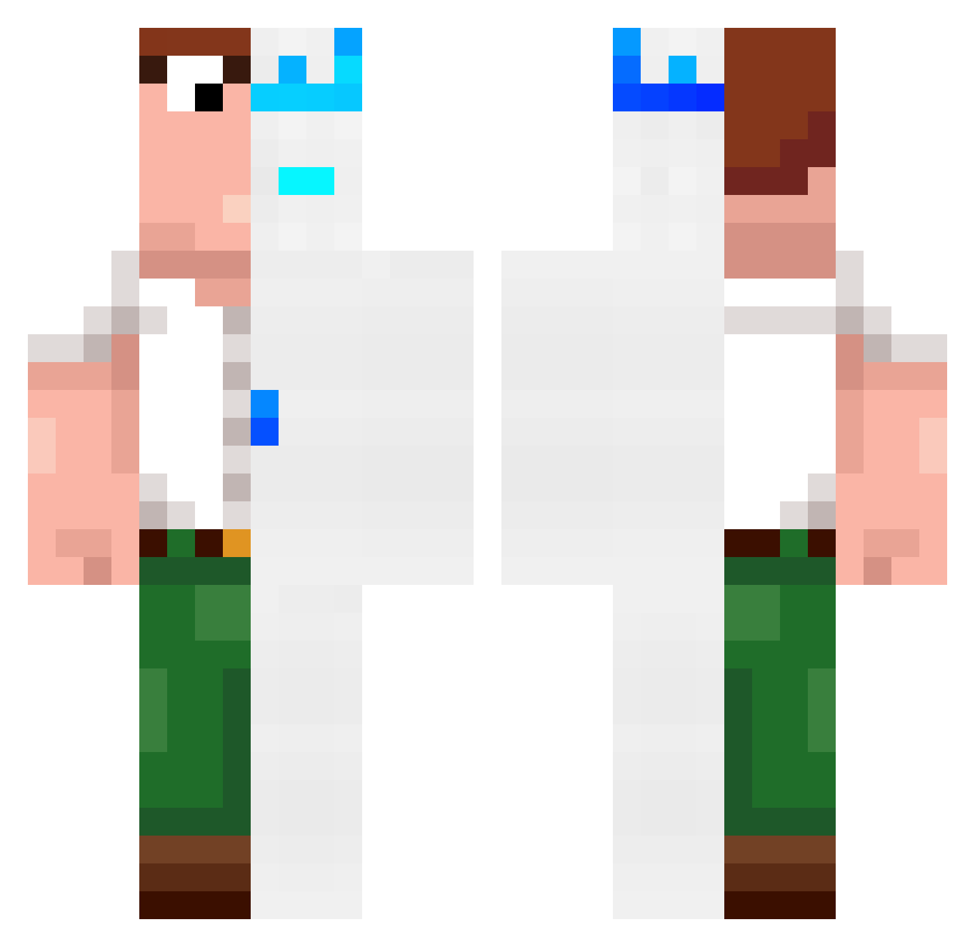 Puchicom Minecraft skin, front and back view