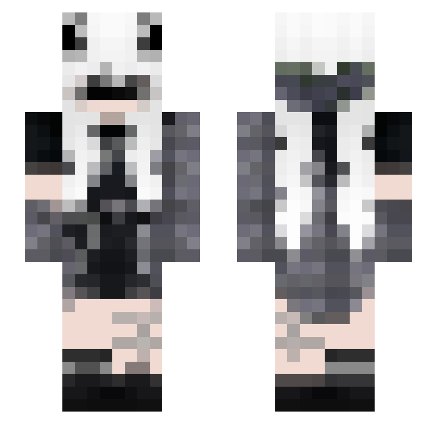 SnailieSenpaii Minecraft skin, front and back view