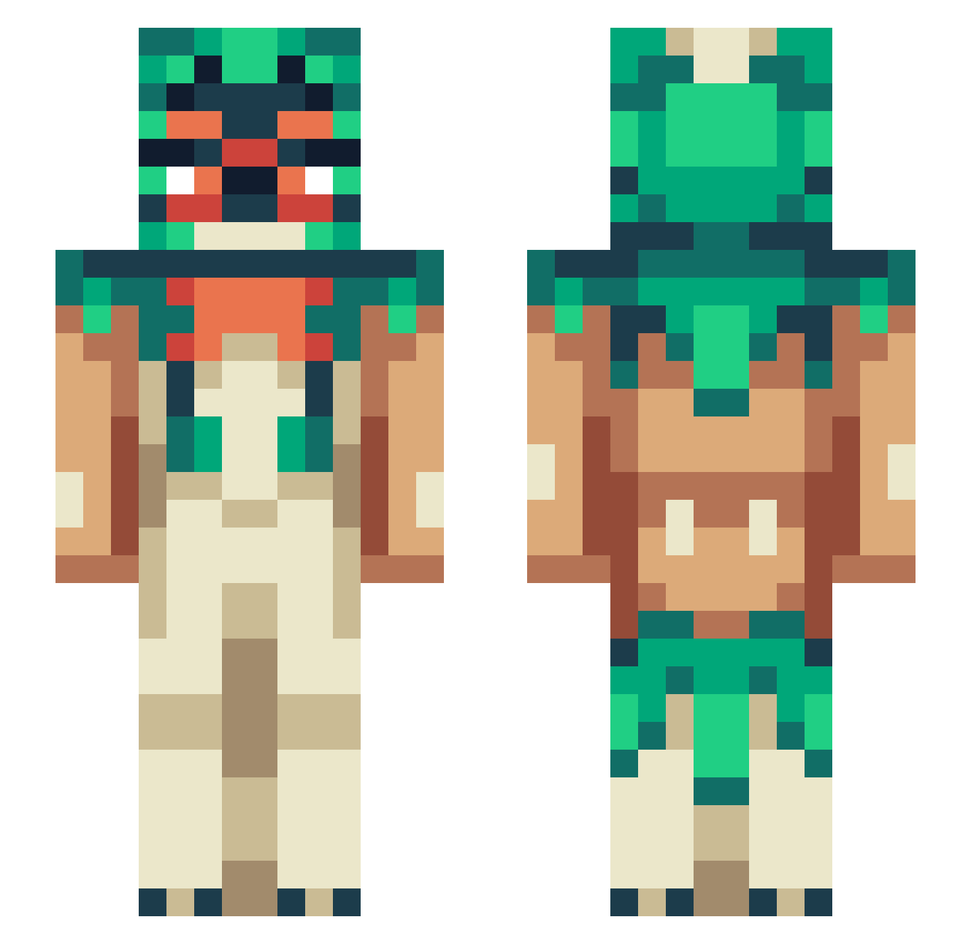 ItzCurb Minecraft skin, front and back view