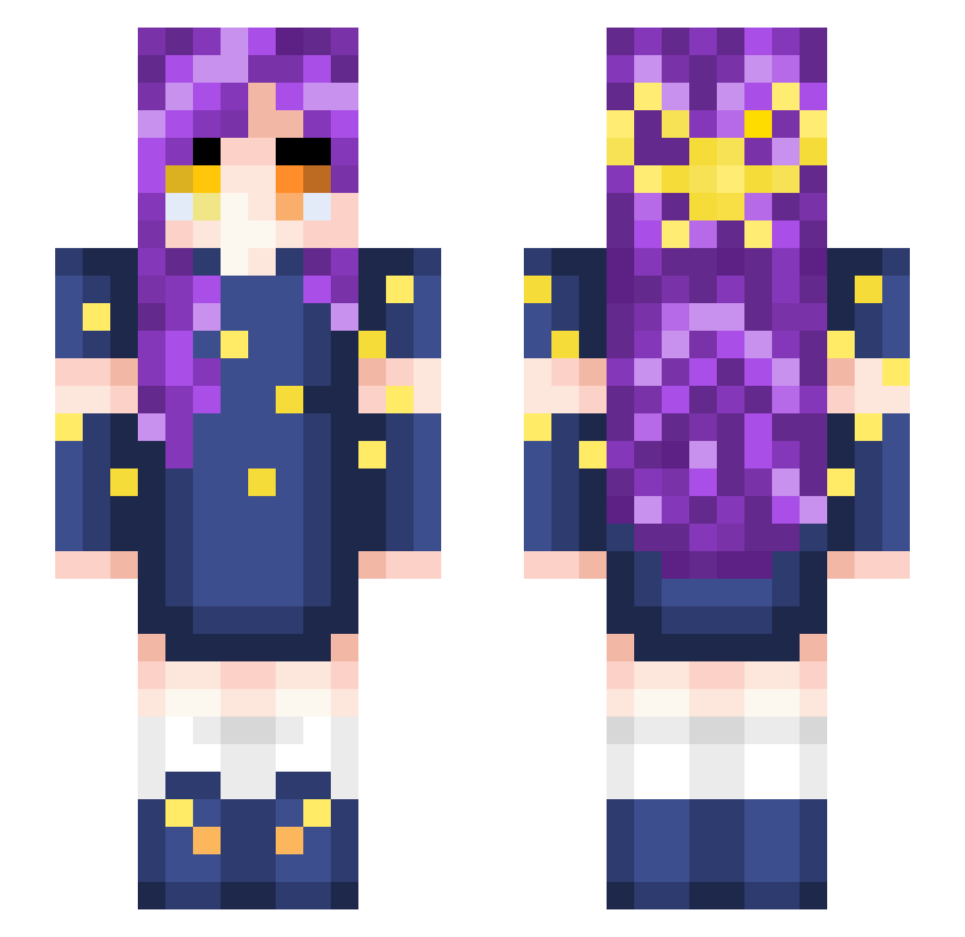 Zlatkonka Minecraft skin, front and back view
