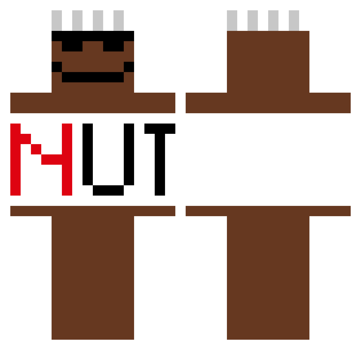 Gwubis Minecraft skin, front and back view