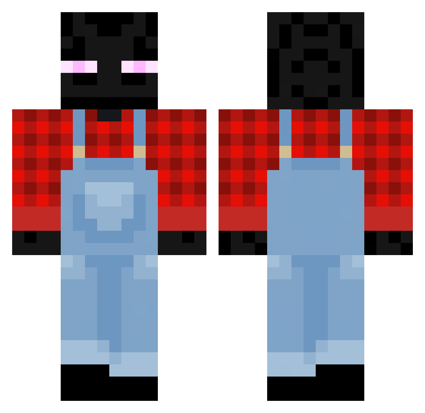 MrHands42069 Minecraft skin, front and back view