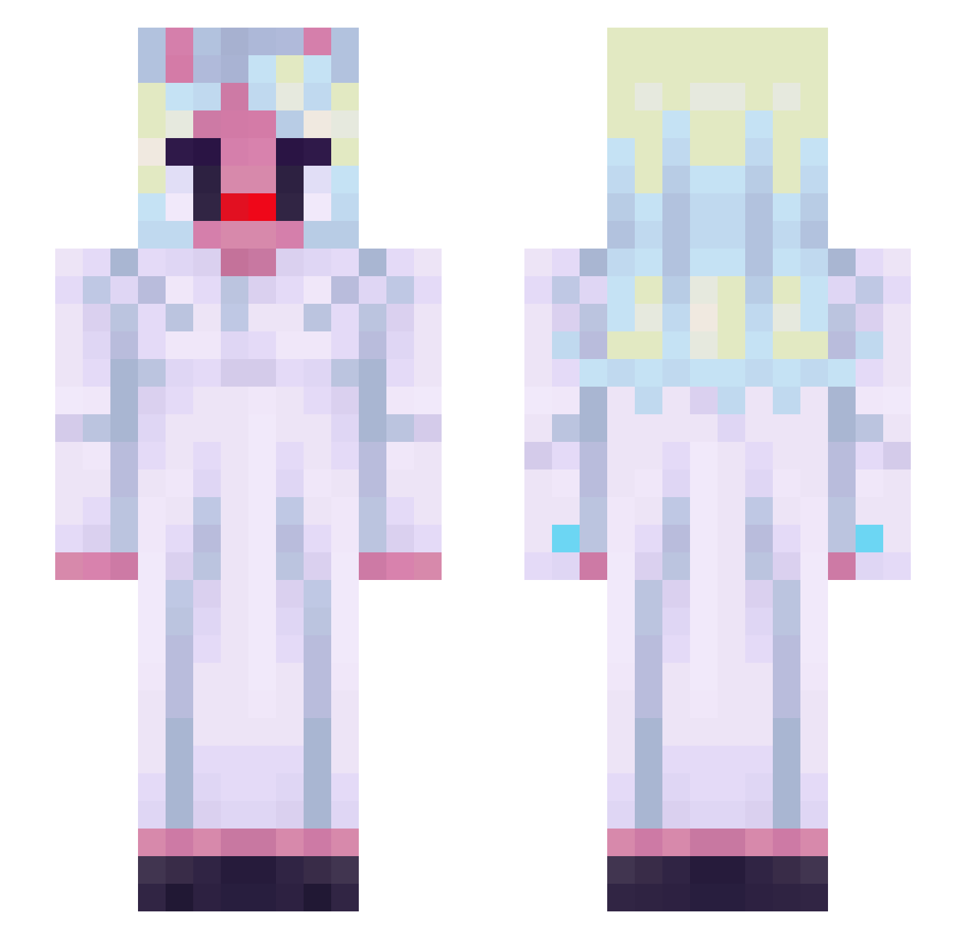 yummydice Minecraft skin, front and back view