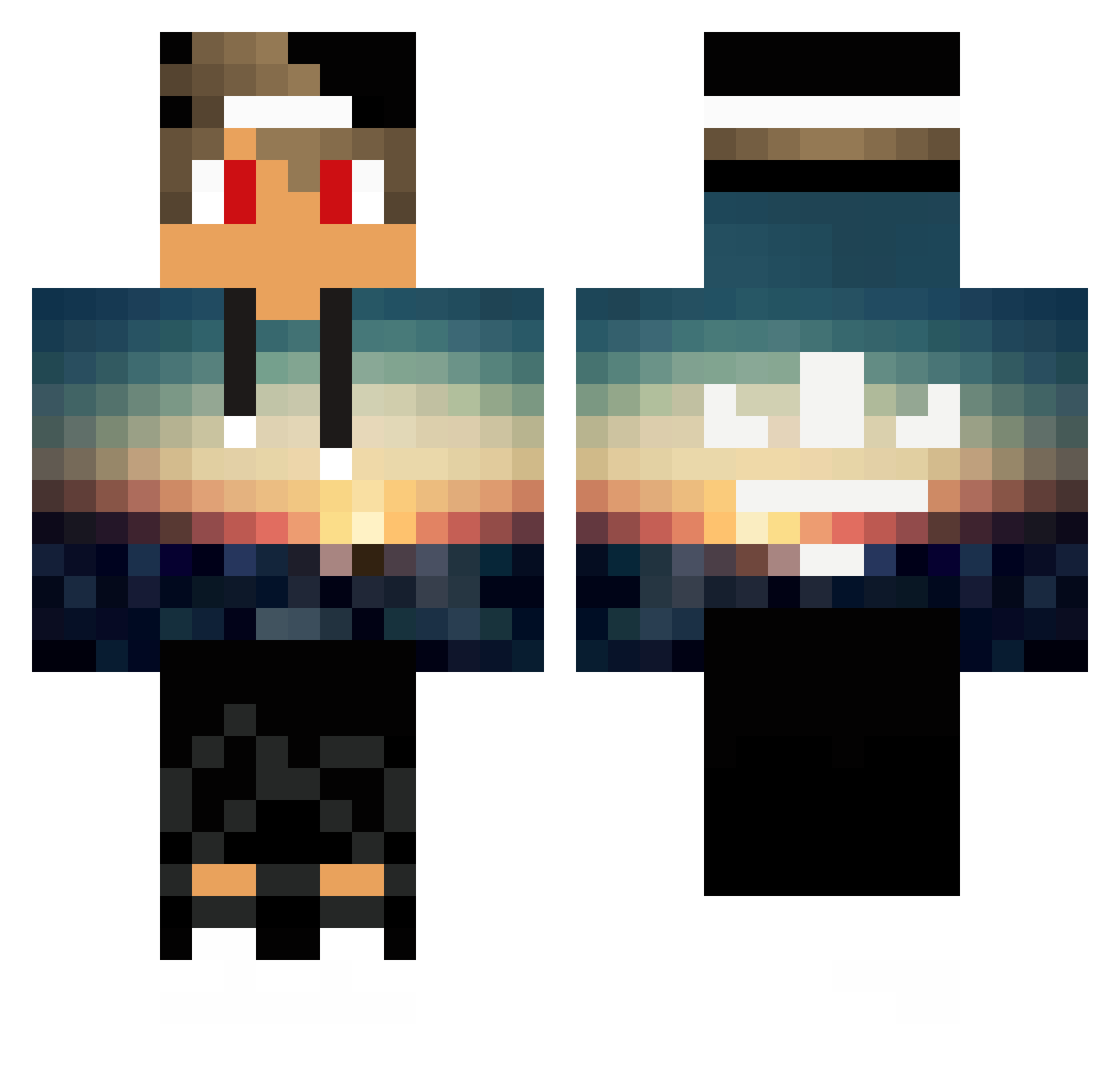 OmpiePlompie123 Minecraft skin, front and back view