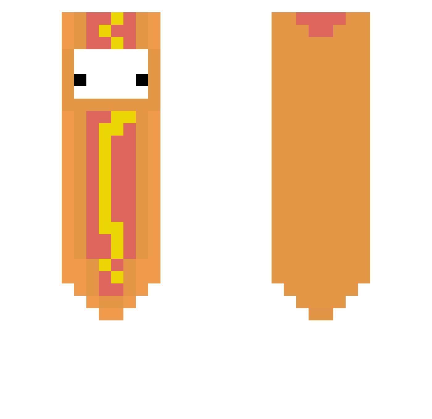 KoriiCo Minecraft skin, front and back view