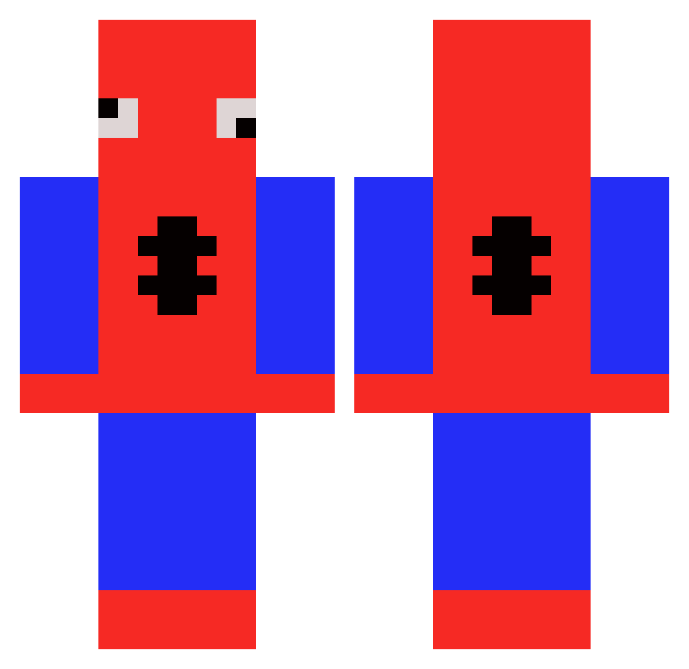 qyrself Minecraft skin, front and back view
