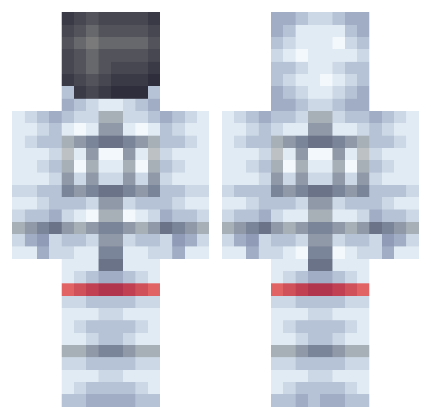 Space Minecraft skin, front and back view