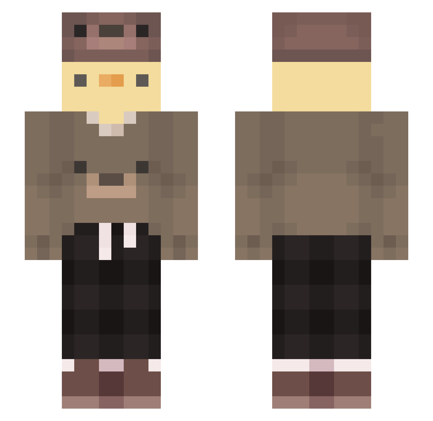 Jonoyin Minecraft skin, front and back view