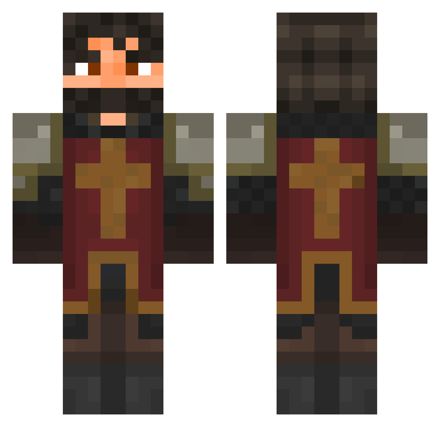 Illezoo Minecraft skin, front and back view