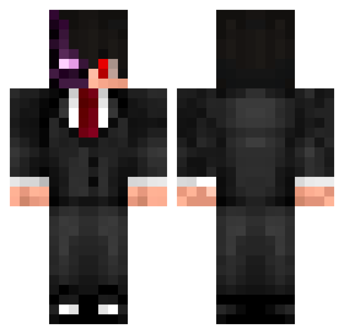 0_Zero_8 Minecraft skin, front and back view