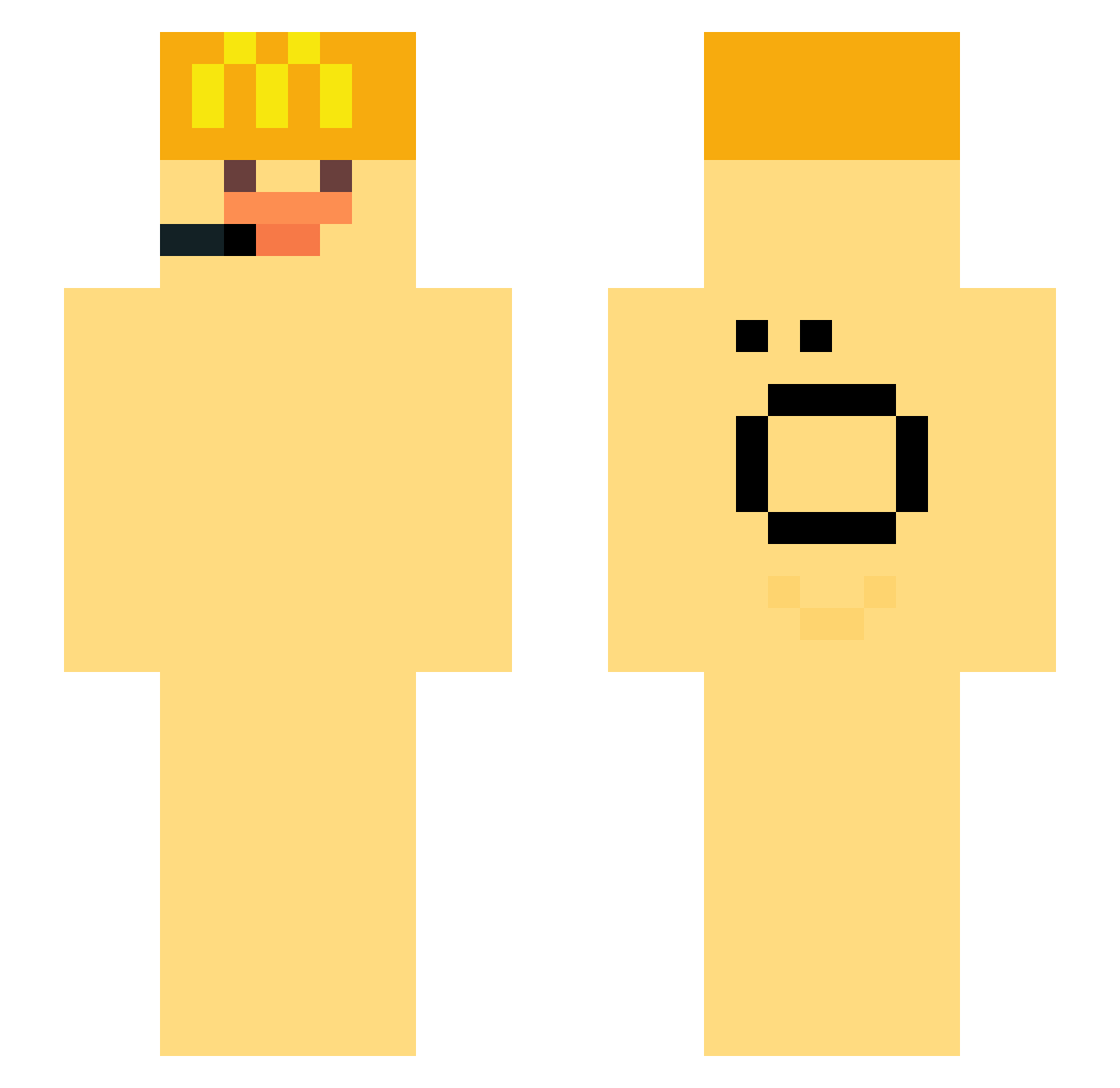 xbqp Minecraft skin, front and back view