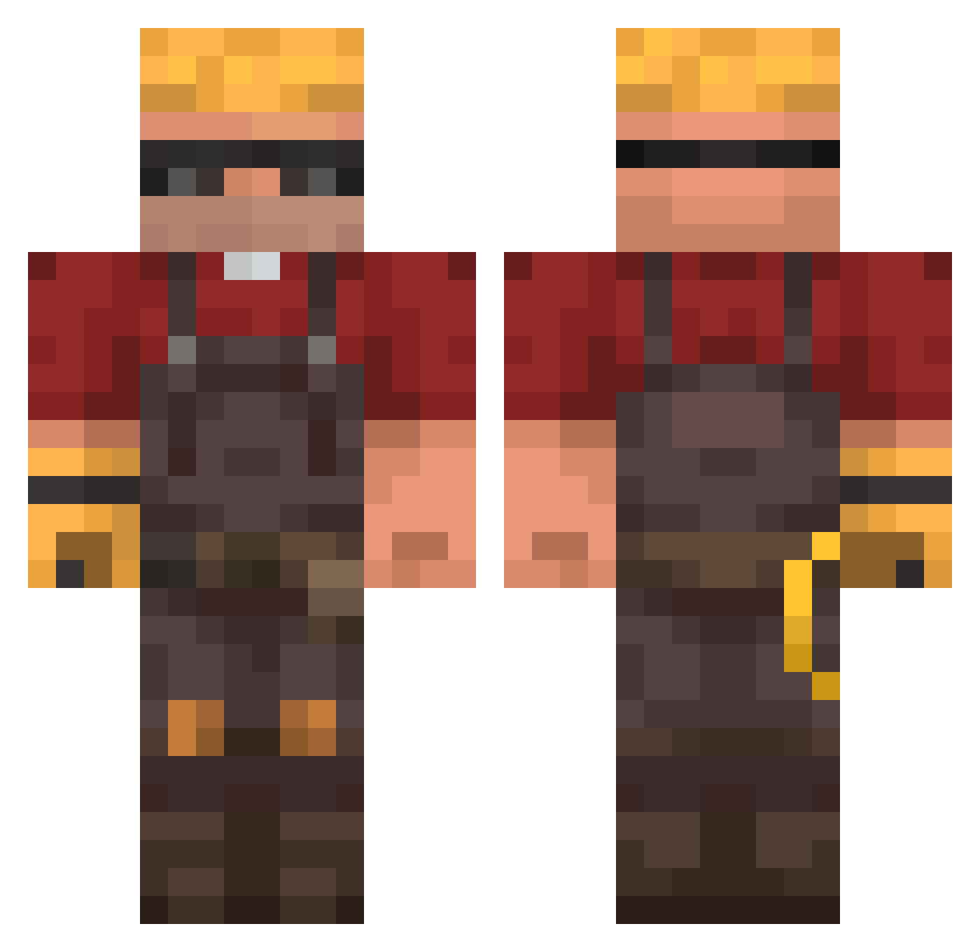 Gargus_MarkusX01 Minecraft skin, front and back view