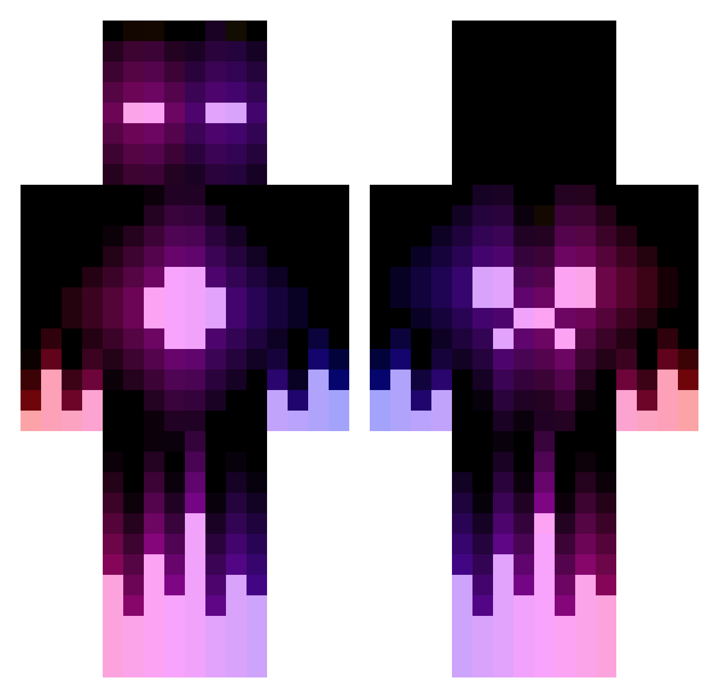 xNeonRey Minecraft skin, front and back view