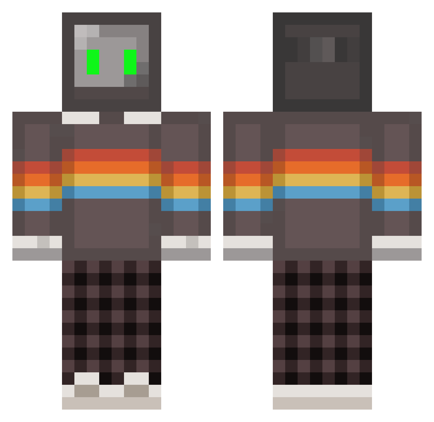 steviee_TV Minecraft skin, front and back view