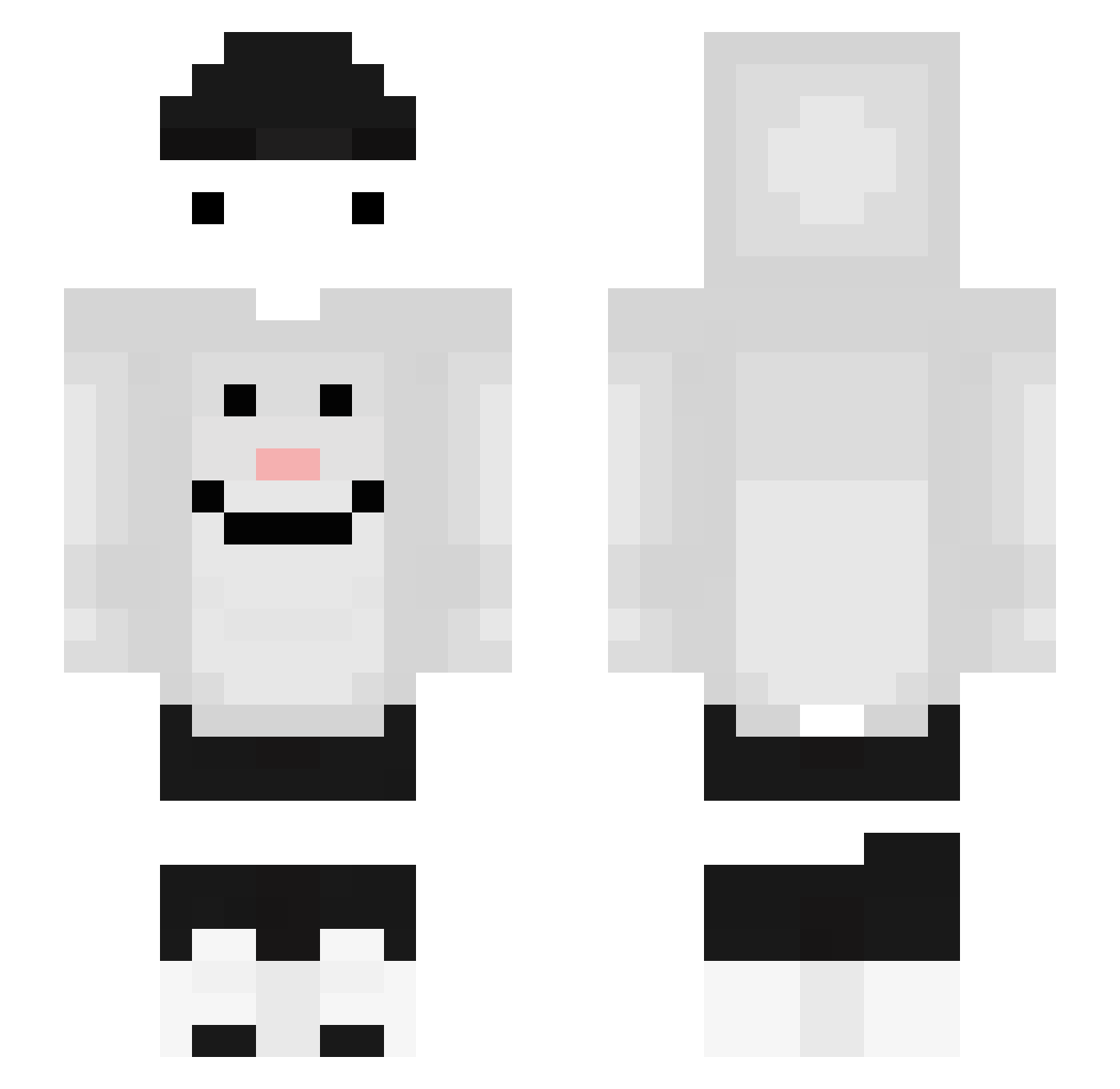 Mon3ts Minecraft skin, front and back view