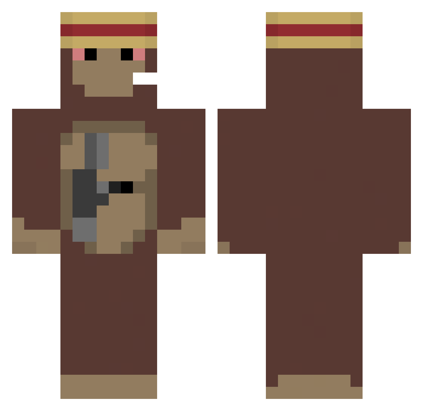 D3nisCB Minecraft skin, front and back view