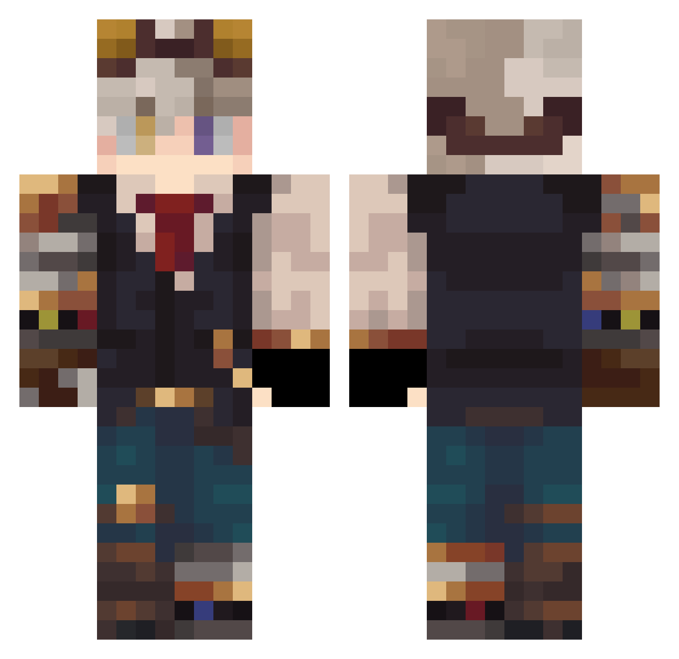 Fexrt Minecraft skin, front and back view