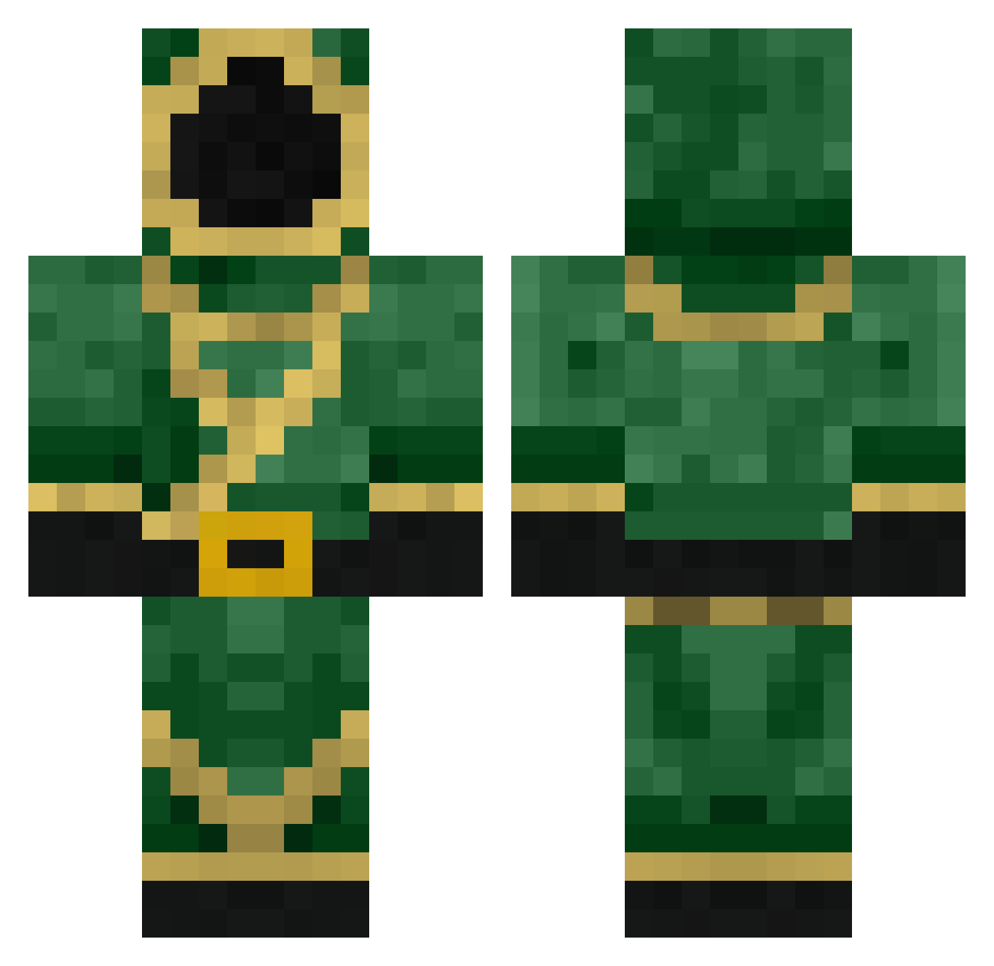 Yoludo Minecraft skin, front and back view