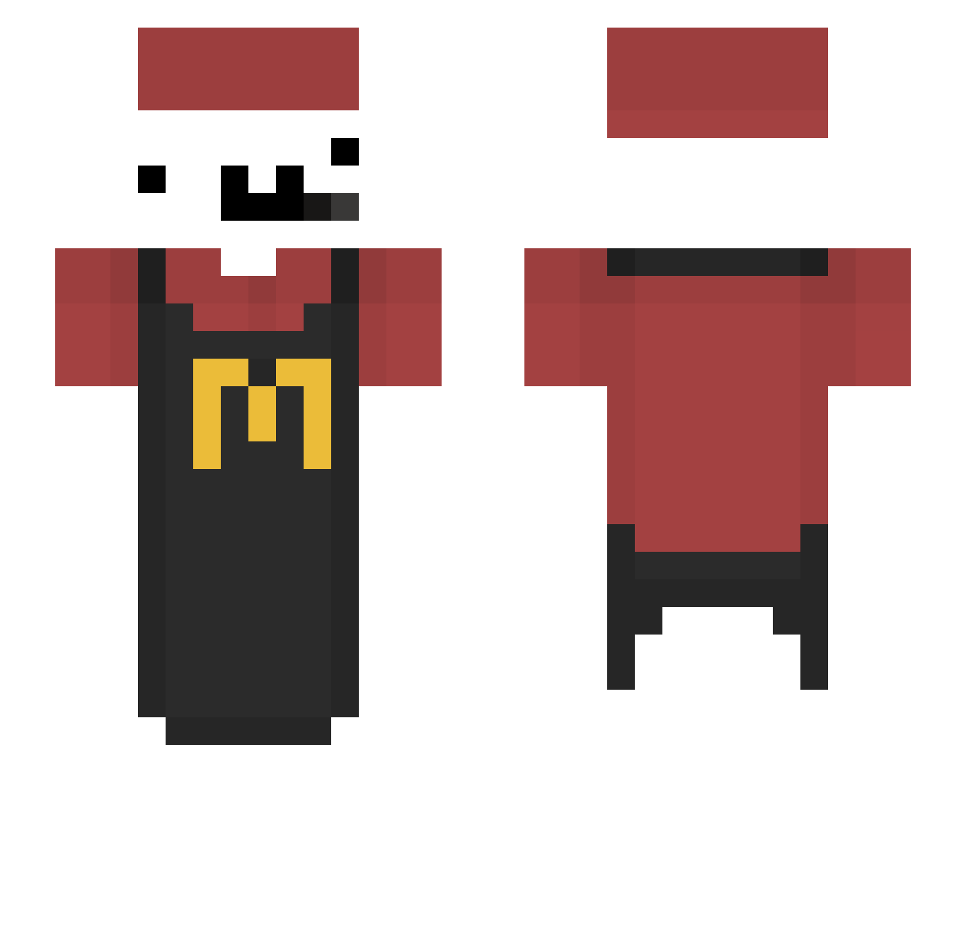 Luxe511 Minecraft skin, front and back view