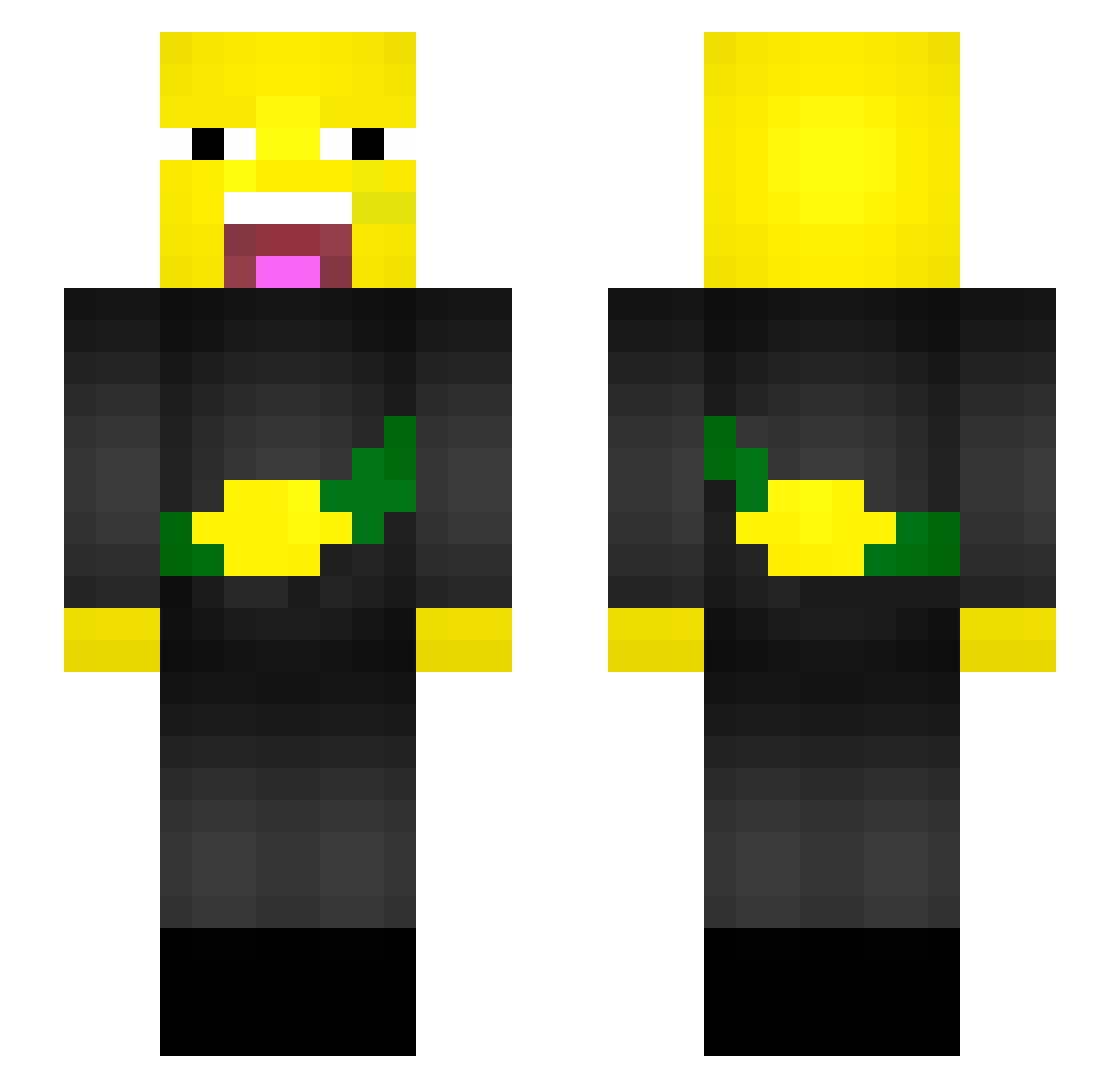 cartofior7 Minecraft skin, front and back view