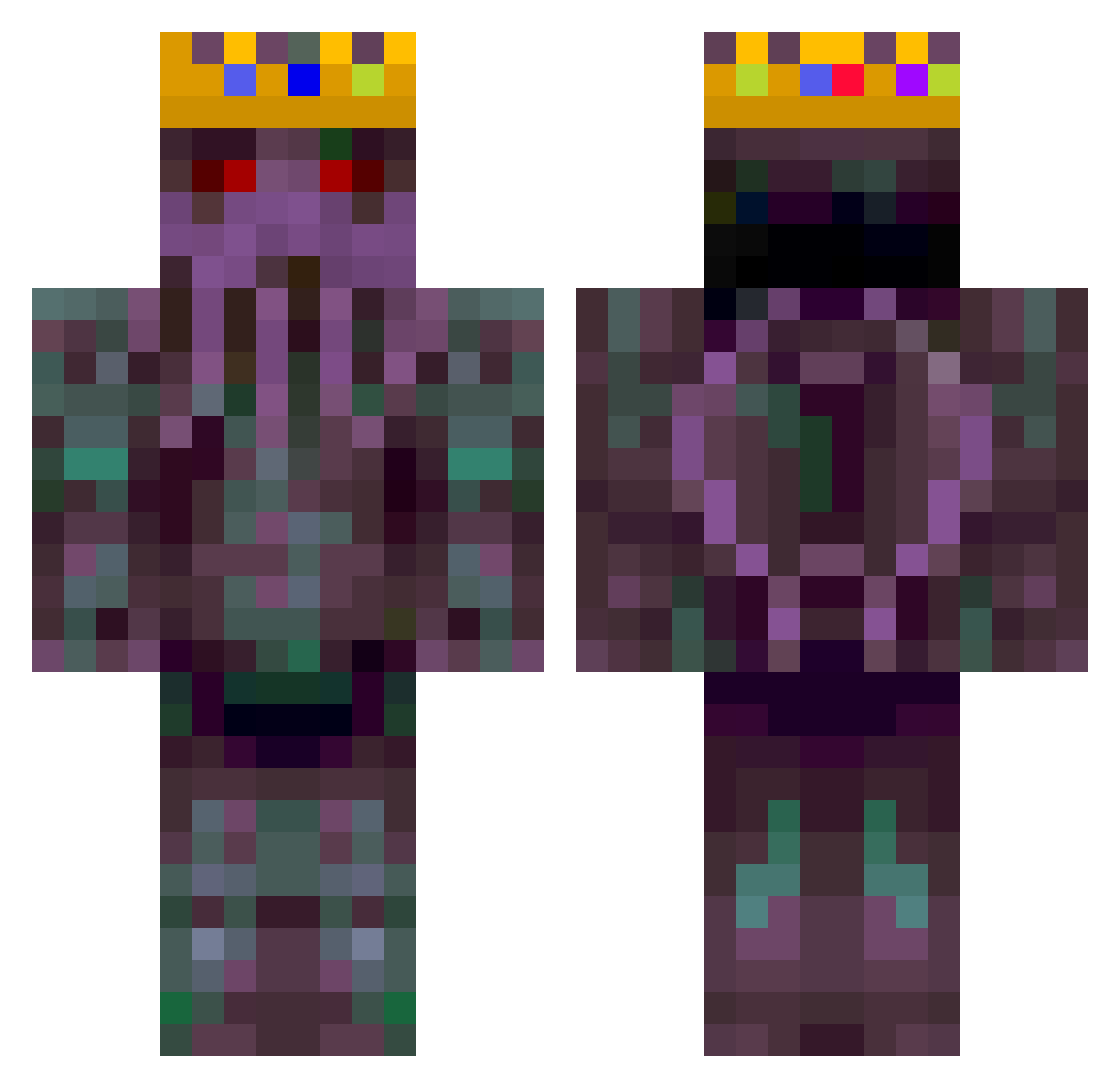 TheBigCalcium Minecraft skin, front and back view