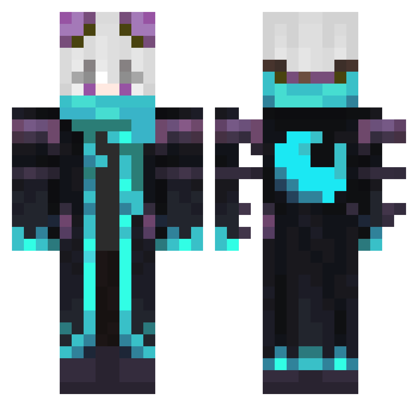 Ludi6 Minecraft skin, front and back view