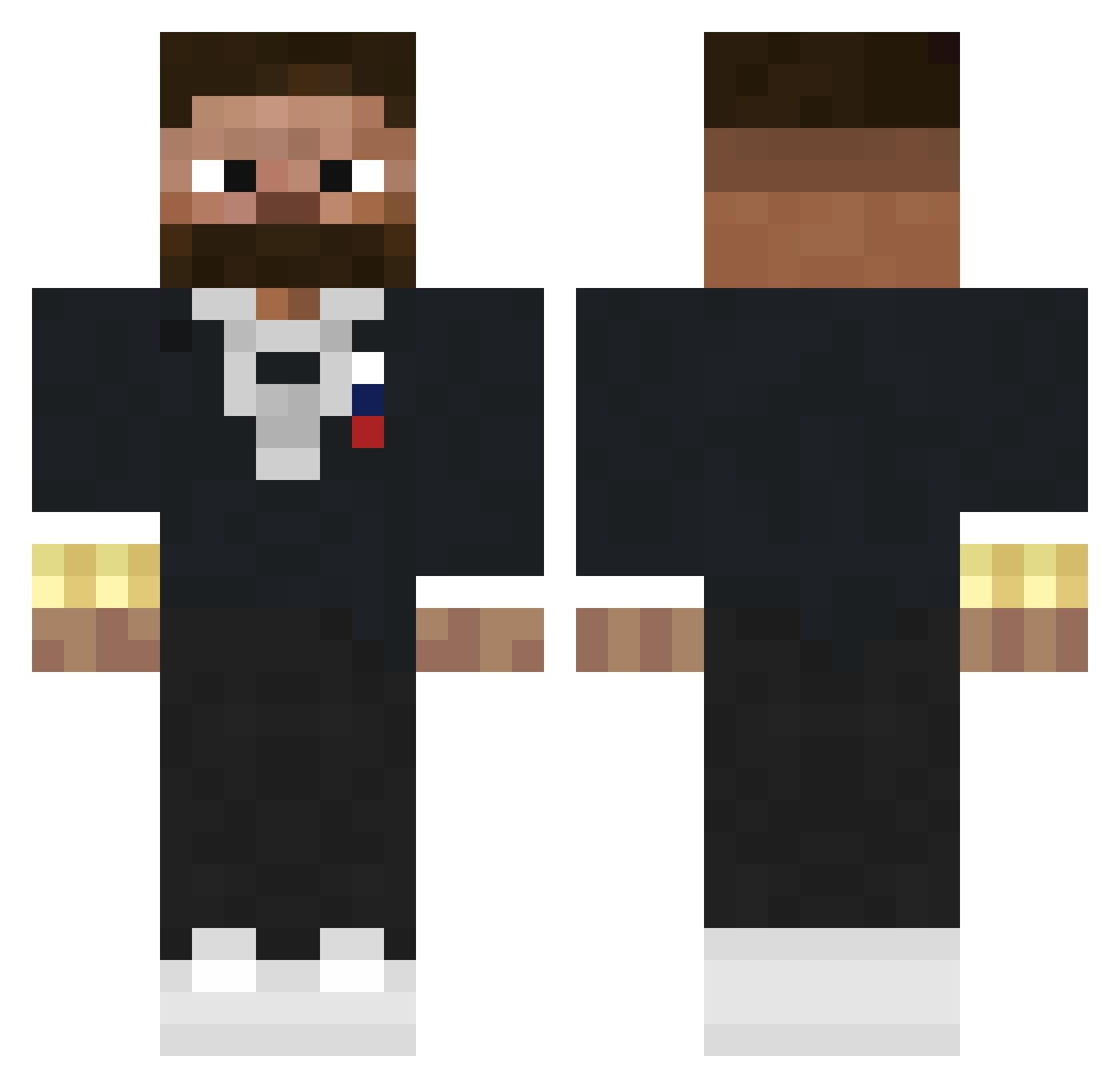 polamMC Minecraft skin, front and back view