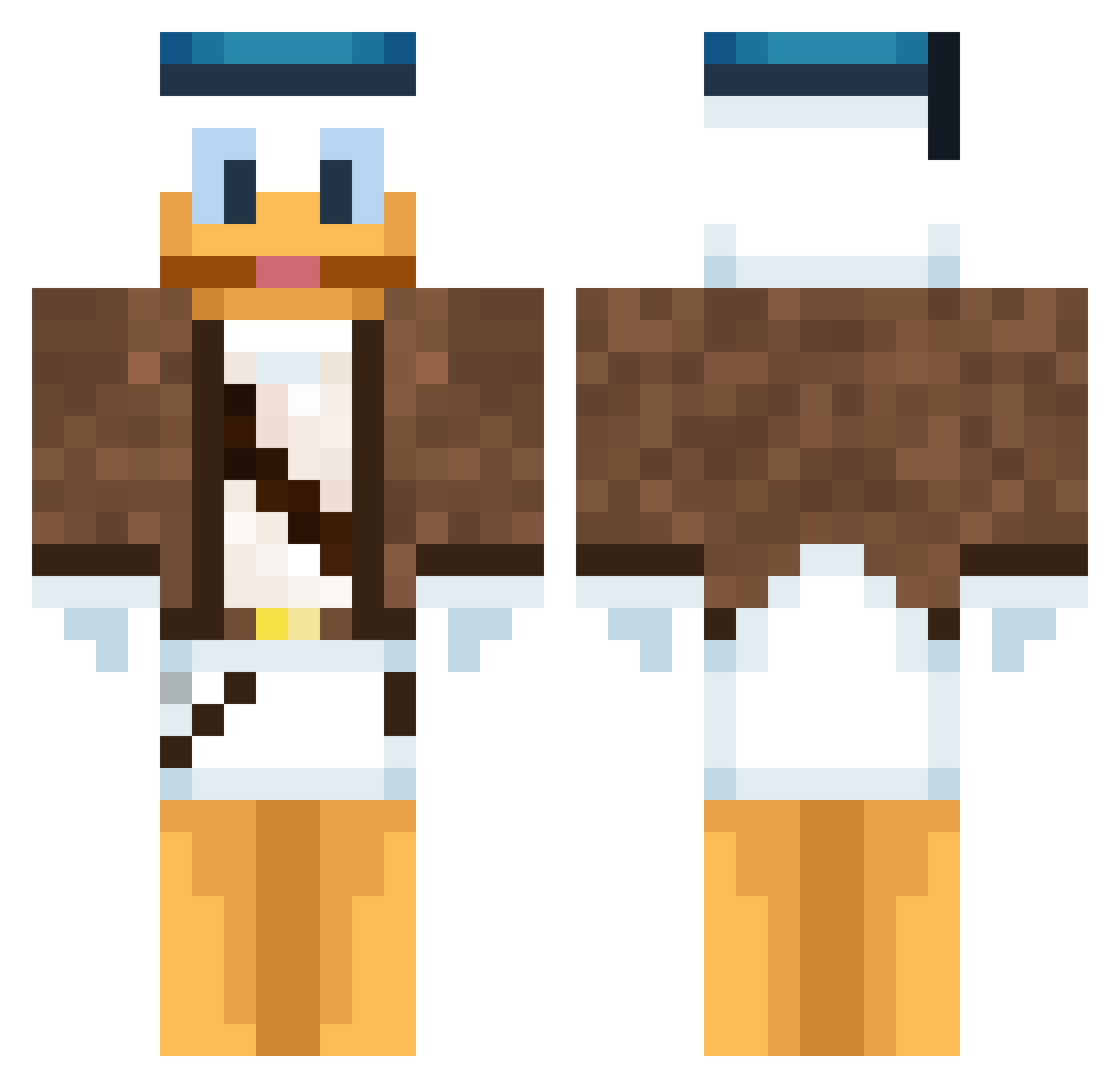 Zyhpault Minecraft skin, front and back view