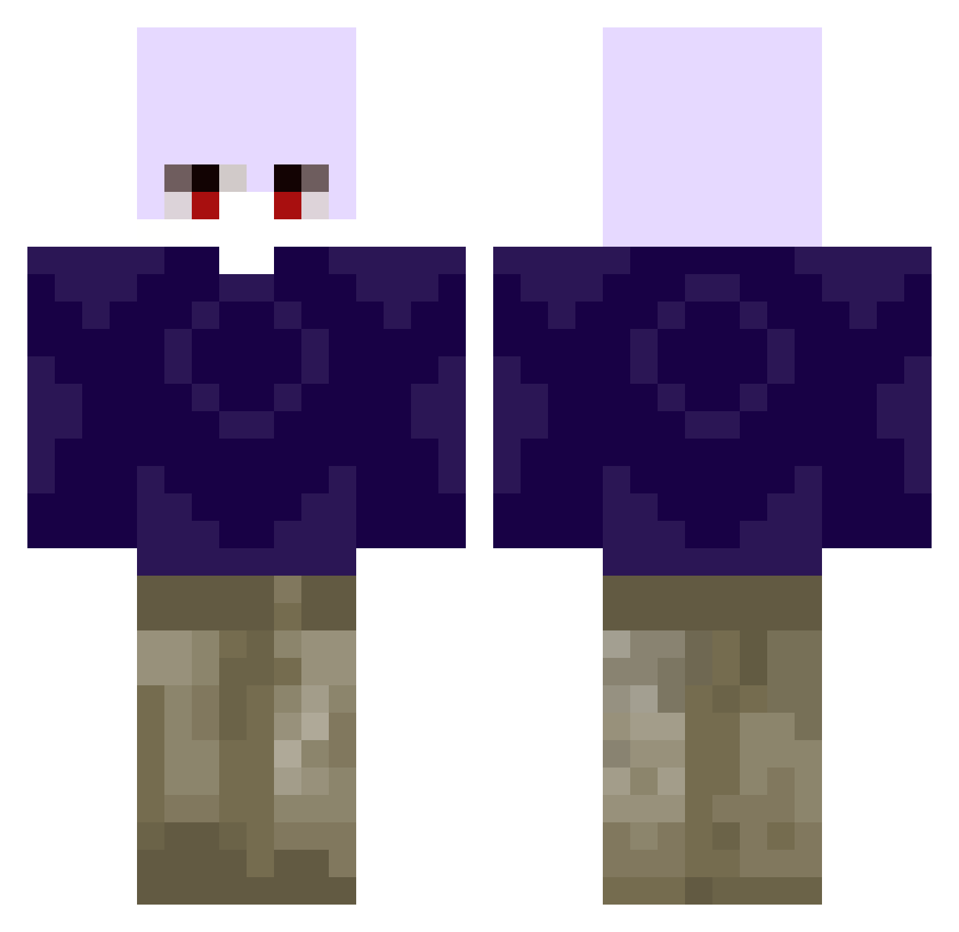 reddolph0908 Minecraft skin, front and back view
