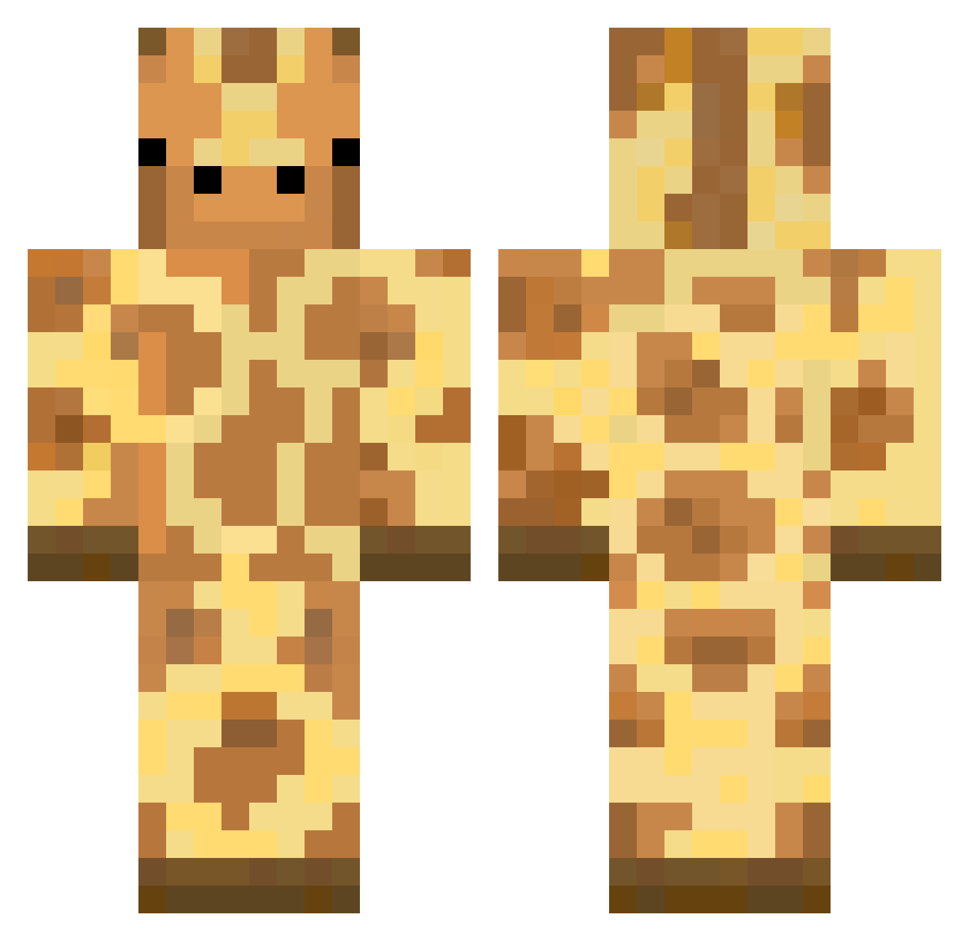 UltraCaliber Minecraft skin, front and back view