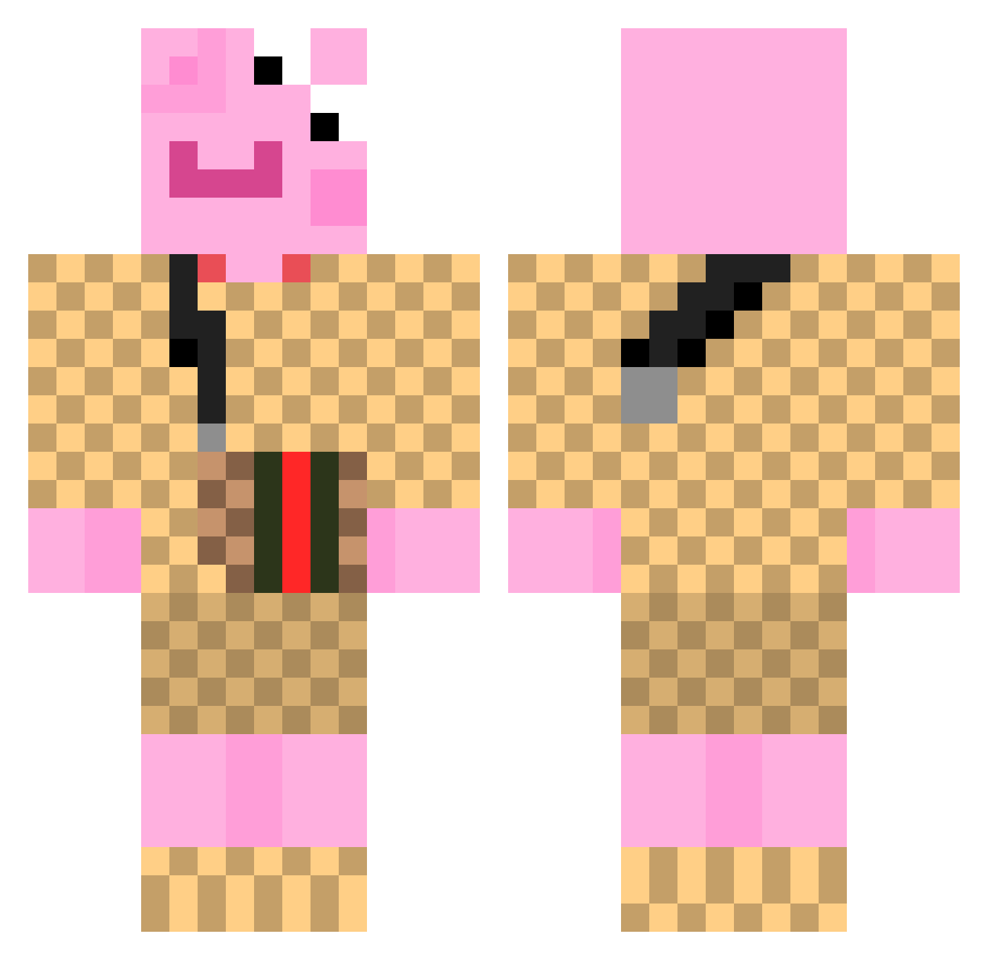 JAiLaTourista Minecraft skin, front and back view
